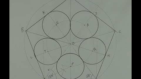 How to draw five equal circles inside a pentagon touching one side and other two circles.