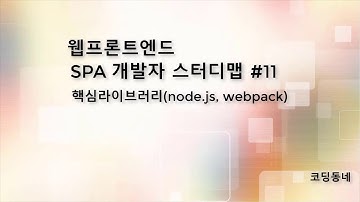 SPA개발자 스터디맵 11 핵심라이브러리