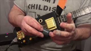 The Zebra - 3 string Cigar Box Guitar built by the English Guitar Company Dogleg Steve demonstrating