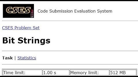 Bit Strings - CSES Introductory Problems #9