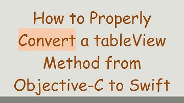 How to Properly Convert a tableView Method from Objective-C to Swift