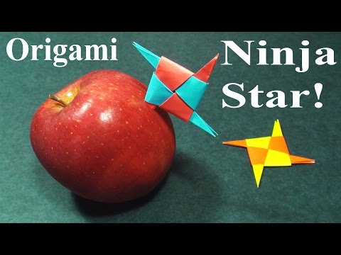 How to make a Paper Pointy Ninja Star (Origami Throwing Star Shurikens)!