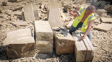 Amazing, How To Splitting A Giant Stone Easily- With Tools: Wedge, Hammer !