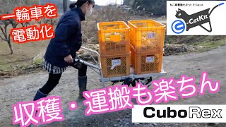 収穫作業や運搬も楽ちんになる一輪車電動化キット『E-Cat Kit 』紹介21/2/12#1157