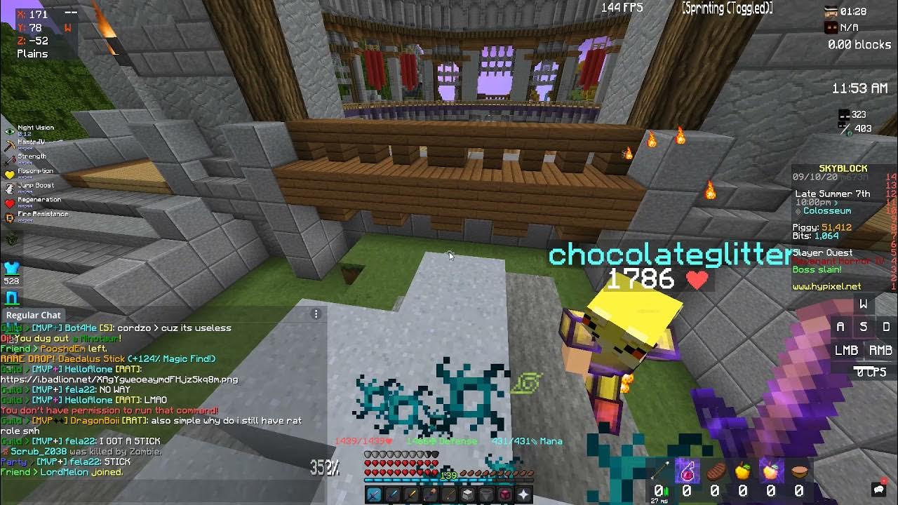 POV you dropped 2nd daedalus stick on hypixel skyblock 9/10/20 YouTube