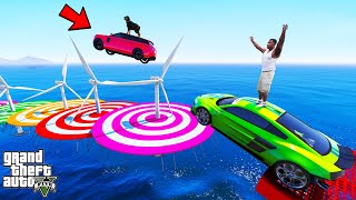 FRANKLIN TRIED IMPOSSIBLE BULLS EYE ULTRA MEGA RAMP PARKOUR CHALLENGE GTA 5 | SHINCHAN and CHOP screenshot 5