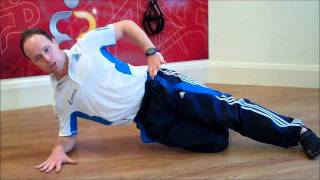 Side Plank Knee Drive exercise for abs by B-Physical; Personal trainer in harrogate