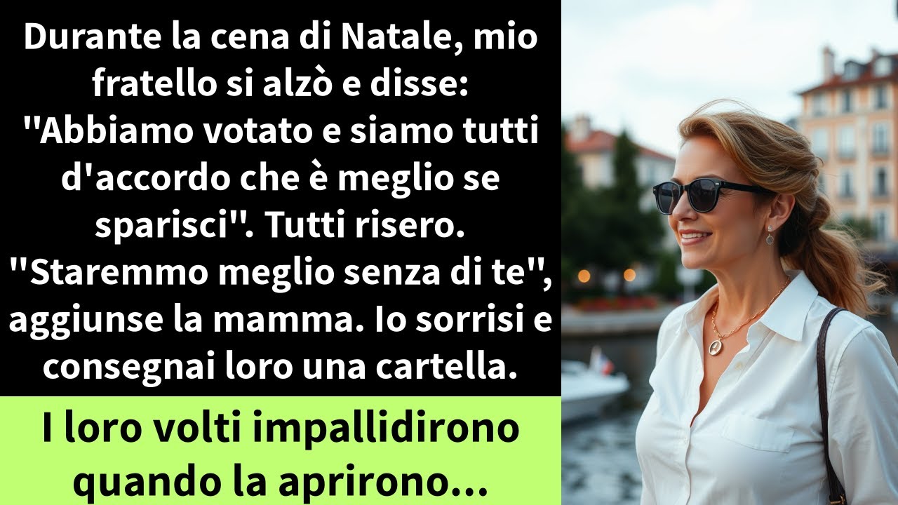 Durante la cena di Natale, mio fratello si alzò e disse: 