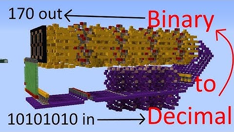 Minecraft binary to decimal converter with display using double dabble! meant for redstone computers