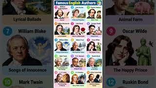 15 Famous English Authors  Their Famous Books|English Literature GK #shorts #learnenglishwithmohinik