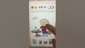 Brain Test Level 147 Looks so sad, cheer him up please