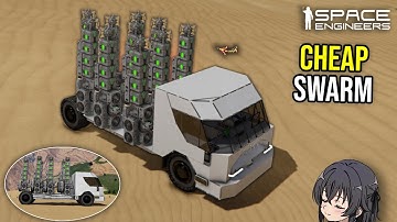 Missile Drone Swarm Truck Versus a Warship Test, Space Engineers