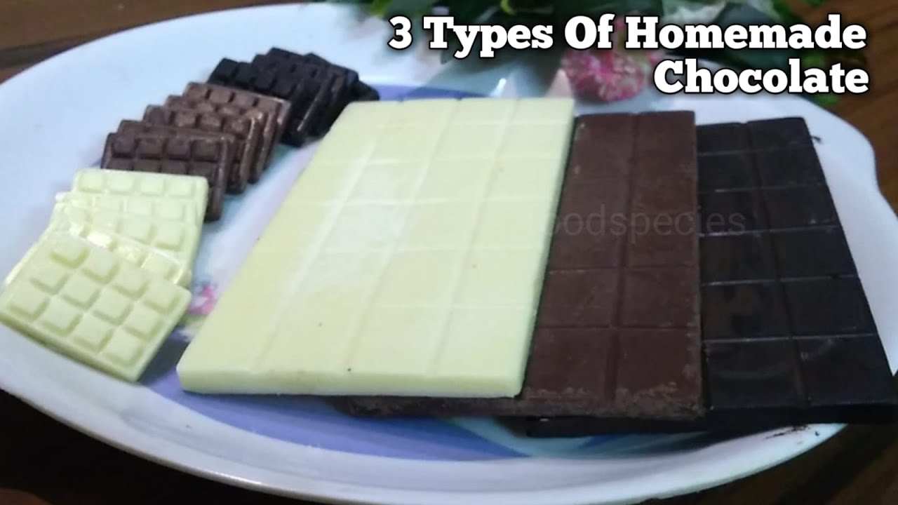 Homemade white chocolate milk chocolate & dark chocolate bars 4