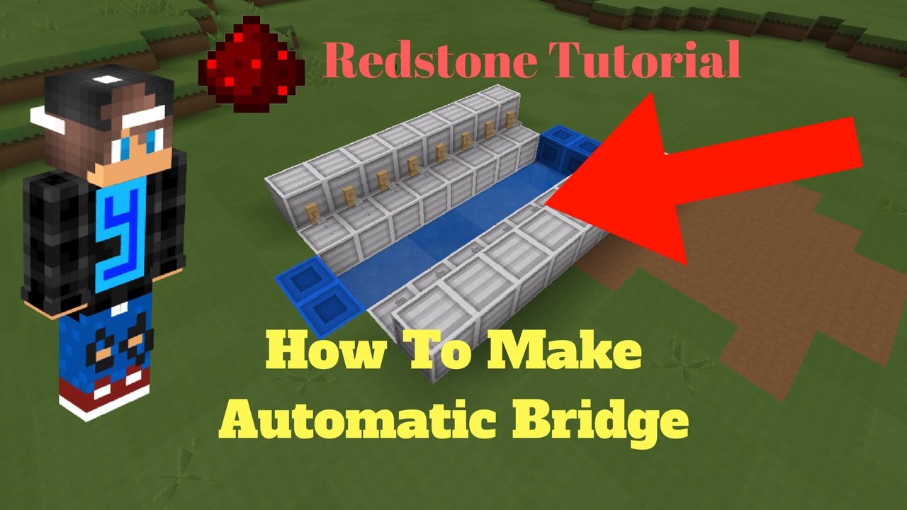 Minecraft Pocket Edition | How To Make Automatic Bridge | Redstone ...