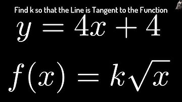 Find k such that y = 4x + 4 is tangent to f(x) = k*sqrt(x)