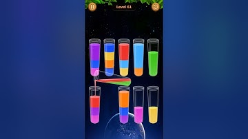 Water Sort Game Level - 61 Without Boosters | Puzzle Games #entertainment #puzzle #games