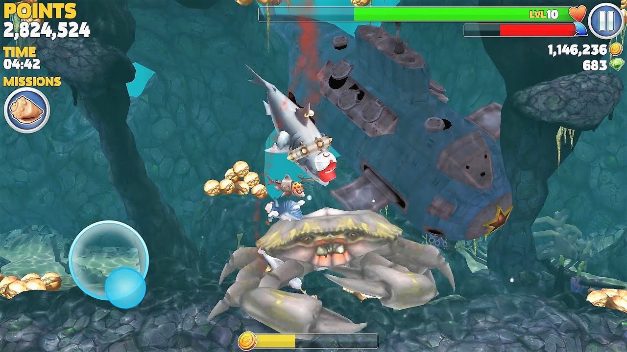 Карта всех затонувших предметов в hungry shark