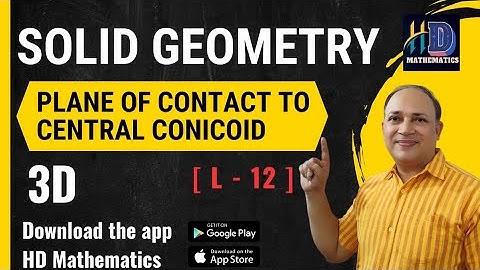 polar plane  conicoid/L 12/ complete central conicoid  bsc part 1/three dimensional maths in hindi