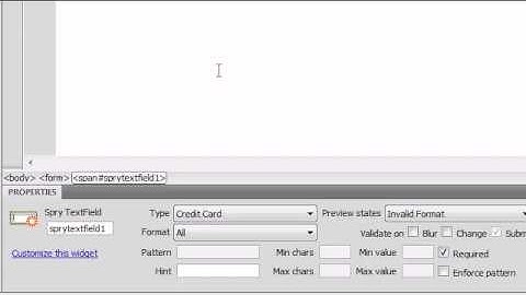 Dreamweaver CS4 Tutorial-28 Text Field Form Validation