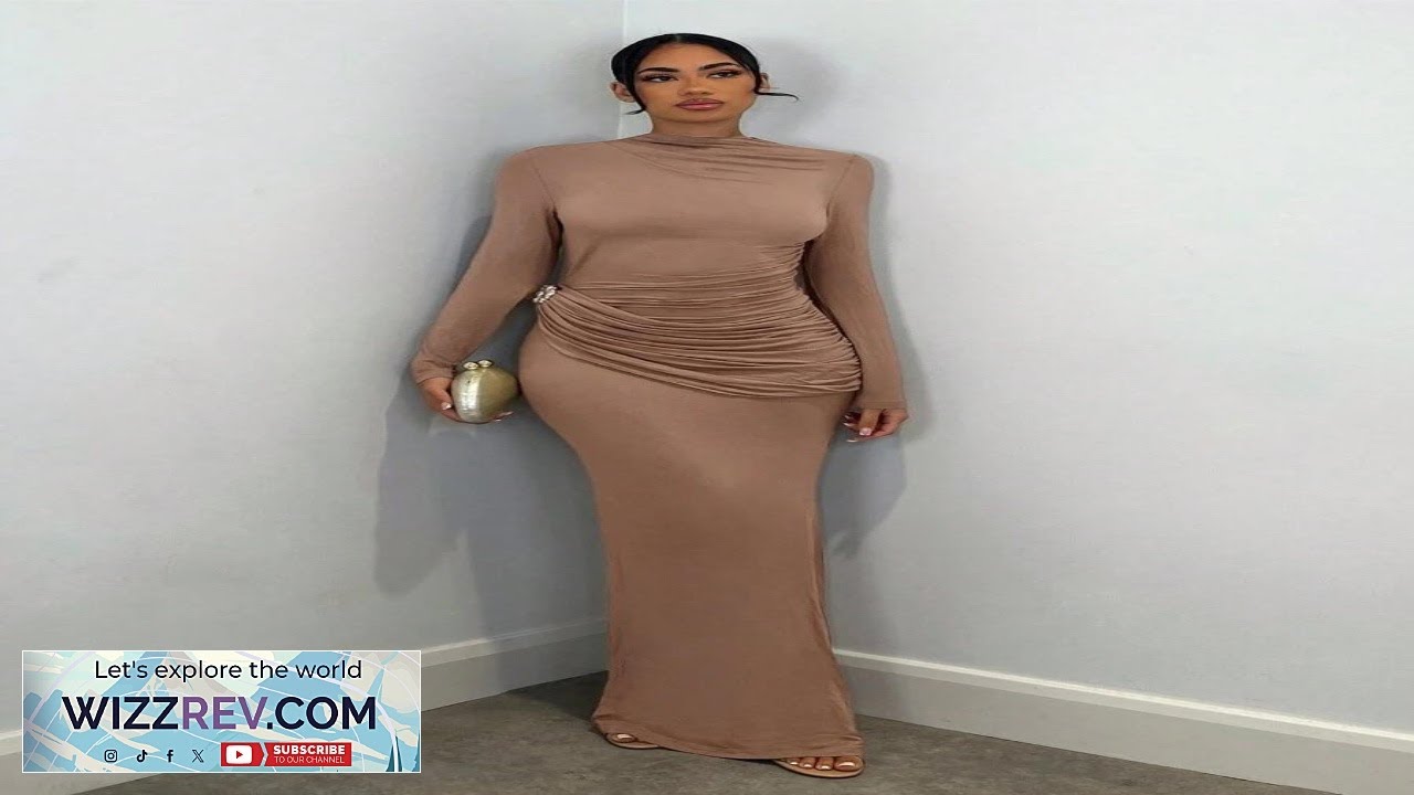 SHEIN BAE Elegant Women's Long Sleeve Dress With Metal Decor Suitable