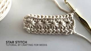 The Star Stitch (worked flat)  Crochet tutorial