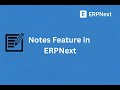 Notes in ERPNext