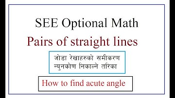SEE optmath : Pair of straight lines