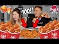100 WENDY'S SPICY CHICKEN NUGGETS CHALLENGE!!! *they are back*