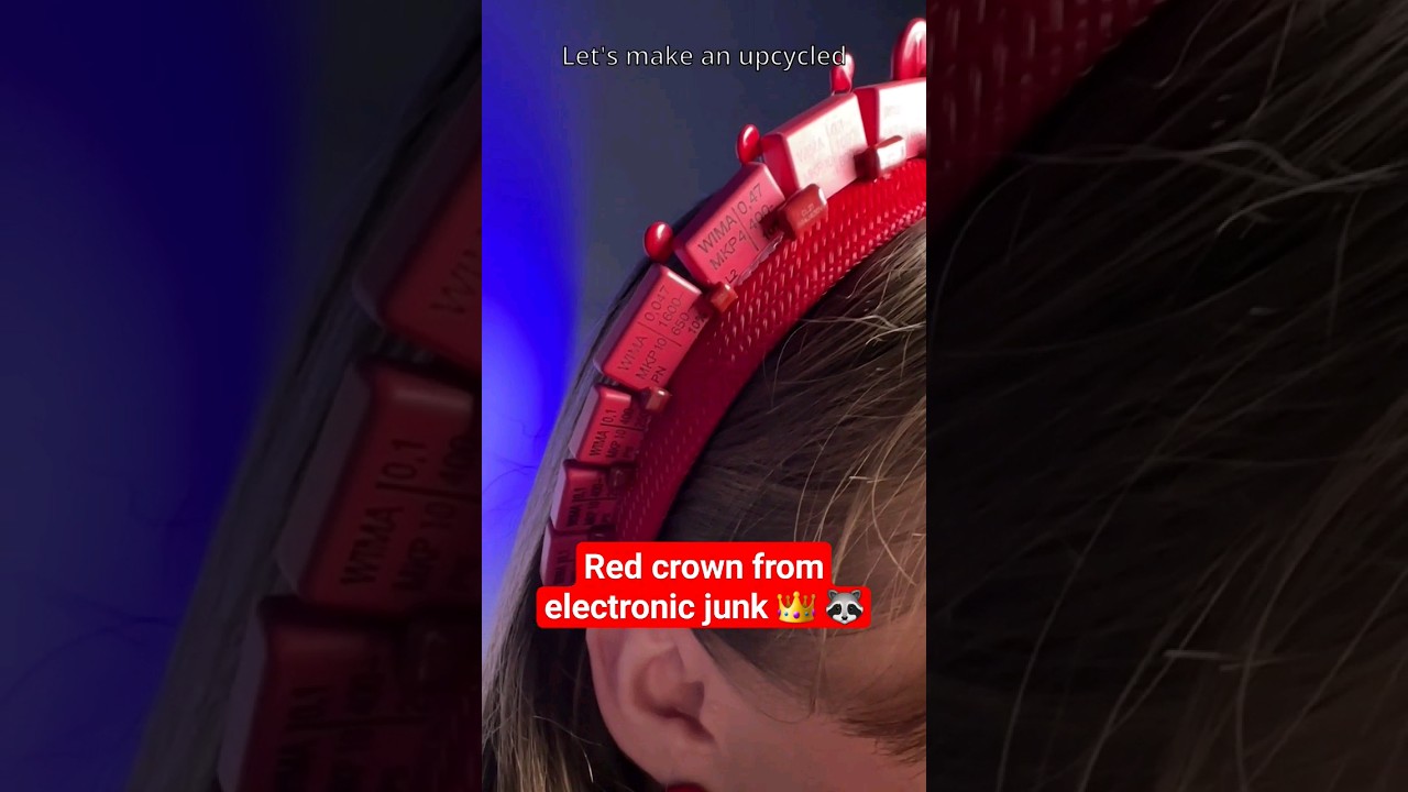 Red Upcycled Crown from Electronic Junk #tme #upcycling #diy