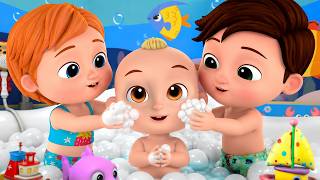 Baby Hops in the Bathtub! Bath Time Song | More Nursery Rhymes & Kids Songs