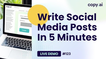 Copy.ai Live Demo #123: Write Social Media Posts In 5 Minutes