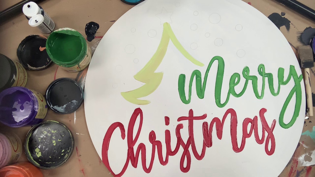 Merry Christmas Tree Decor Circle Tutorial s7h7