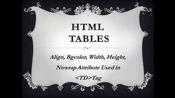 HTML Table - Example 6 (Align, Bgcolor, Width & Height attribute used in TD tag)
