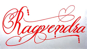 Ragvendra Name Signature Calligraphy Status | How to write with Cut Maker  #calligraphy #cursive