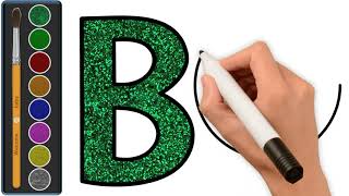 تعليم رسم حرف l B للاطفال/ drawing &amp; coloring Alphabet B for kids