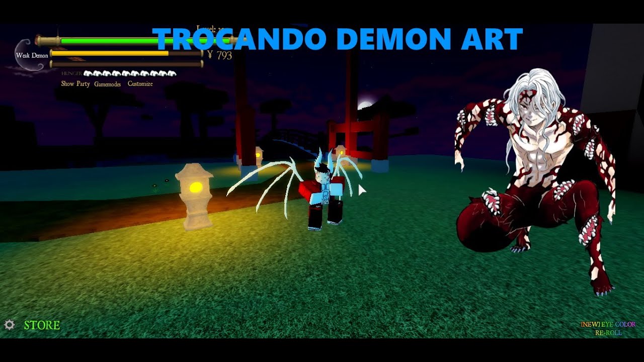 VIREI NO CAÇADOR DE ONIS NO ROBLOX !! Demon Slayer RPG 2 !! 