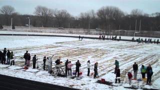 Sioux Falls Lincoln Marching Band Shovels Football Field in Two Minutes!!!