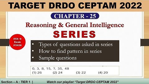 drdo reasoning classes | Reasoning and General Intelligence | Series