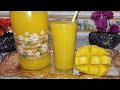 عصير المانجو الطبيعي صحي ومغذي بدون سكريات مع طريقة تقطيعه بسهولة 