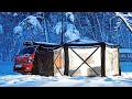 incroyable camping en camion dans une tempte de neige  asmr confortable et relaxant