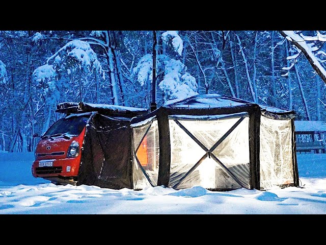 ❄️ Amazing Truck Camping in Snow Storm | Cozy & Relaxing ASMR class=
