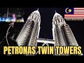 Petronas twin towers  lake symphony after dark 