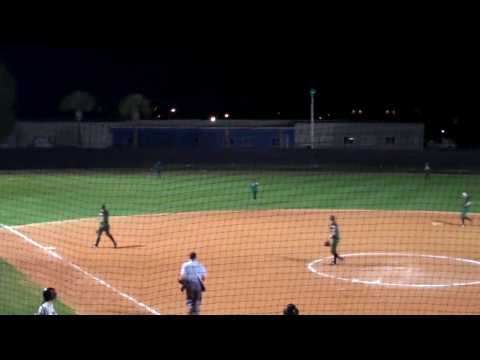 Brittany Hipple Hits A Double To Deep Left Field