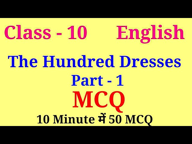 English Worksheet | The Hundred Dresses - I| - English With PK99 English  Worksheet | The Hundred Dresses - I|