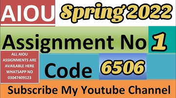 AIOU Solved Assignment 6506 ASSIGNMENT No.2 Spring 2022 || Subject: |WHATSAPP NO 03047409123