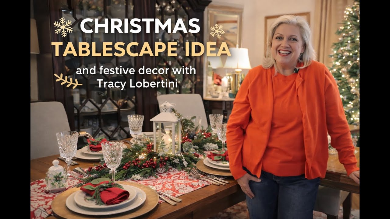 CHRISTMAS TABLESCAPE IDEA and festive decor with Tracy Lobertini