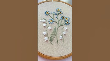 Thêu nhành hoa linh lan | Lily of the Valley Embroidery #embroiderydesigns #flowers #theuhoanhi