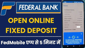 How To Create Online Fixed Deposit In Federal Bank | Federal Bank Me Online FD Kaise Kare #fedmobile