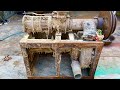 Old traditional automatic rice mill restoration - restore and reuse the old rusty rice mill