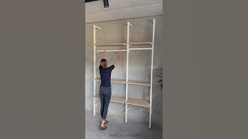 Endlessly flexible boutique interior display with modular shelving #visualmerchandising #retail